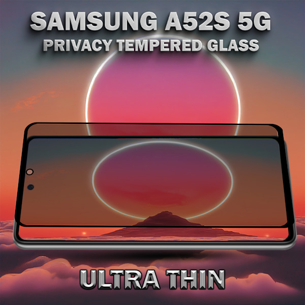 1-Pack Privacy Skärmskydd For Samsung A52S (5G) - Härdat Glas 9H - Super Kvalitet 3D