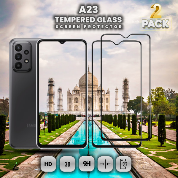 2-Pack Samsung Galaxy A23 - Härdat Glas 9H - Super Kvalitet 3D