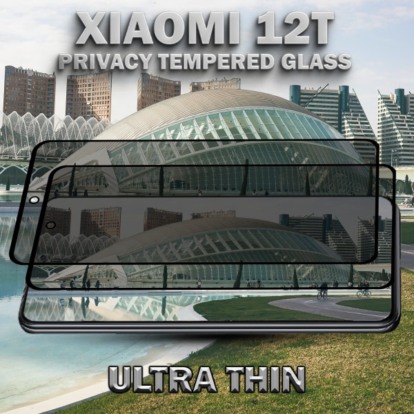 2-Pack Privacy Skärmskydd For Xiaomi 12T - Härdat Glas 9H - Super Kvalitet 3D