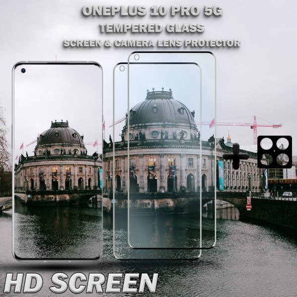 2-Pack OnePlus 10 Pro 5G & 1-Pack linsskydd - Härdat Glas 9H - Super kvalitet 3D
