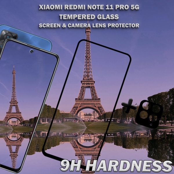 1-Pack Xiaomi Redmi Note 11 Pro (5G) Skärmskydd & 1-Pack linsskydd - Härdat Glas 9H - Super kvalitet 3D