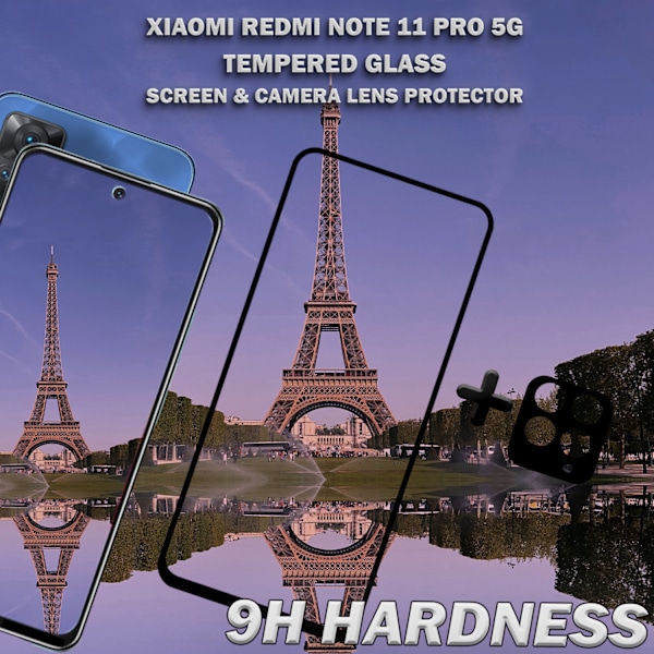 1-Pack XIAOMI REDMI NOTE 11 PRO Näytönsuoja & 1-Pack linssinsuoja - Karkaistu Lasi 9H - Super laatu 3D