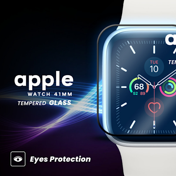1-Pack APPLE WATCH SERIES 7 41MM Skærmbeskyttelse - Hærdet Glas 9H - Super kvalitet 3D