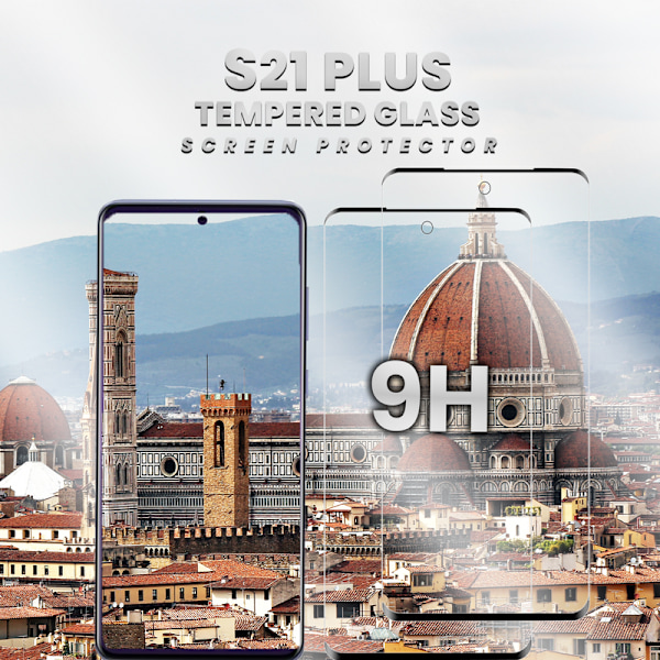 2-Pack Samsung Galaxy S21 Plus -Härdat Glas 9H-Super kvalitet 3D
