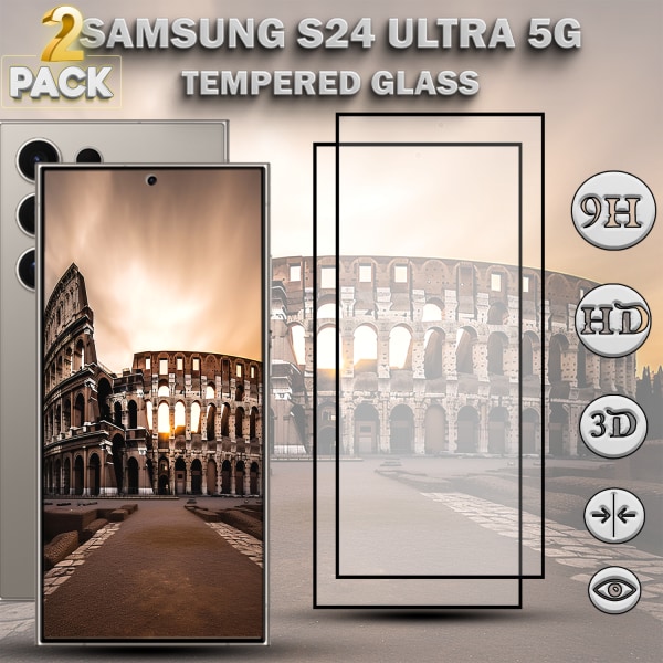 2-Pack SAMSUNG S24 ULTRA 5G Skärmskydd - Härdat Glas 9H - Super kvalitet 3D