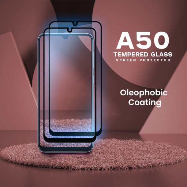 2 Pack Samsung Galaxy A50 - Härdat glas 9H - Super kvalitet 3D