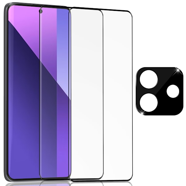 2-Pack XIAOMI REDMI NOTE 14 Skærmbeskyttelse & 1-Pack linsebeskyttelse - Hærdet Glas 9H - Super kvalitet 3D