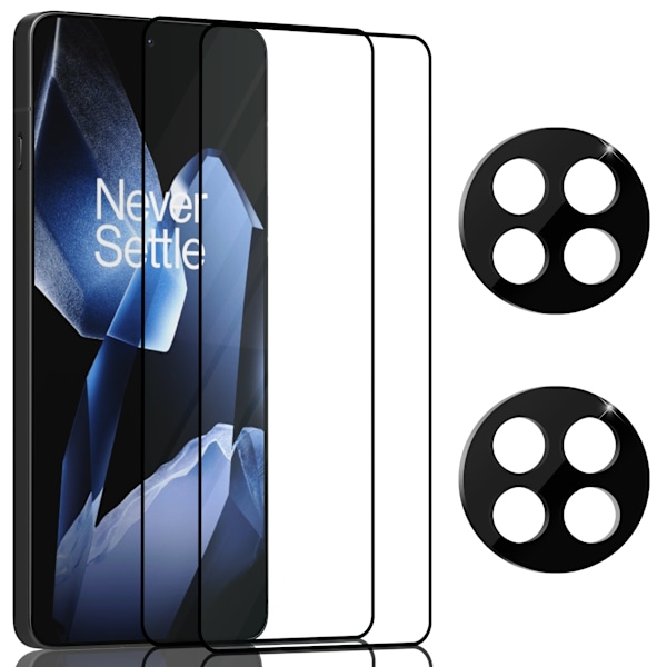 2-Pack OnePlus 13R Näytönsuoja & 2-Pack linssinsuoja - Karkaistu Lasi 9H - Super laatu 3D