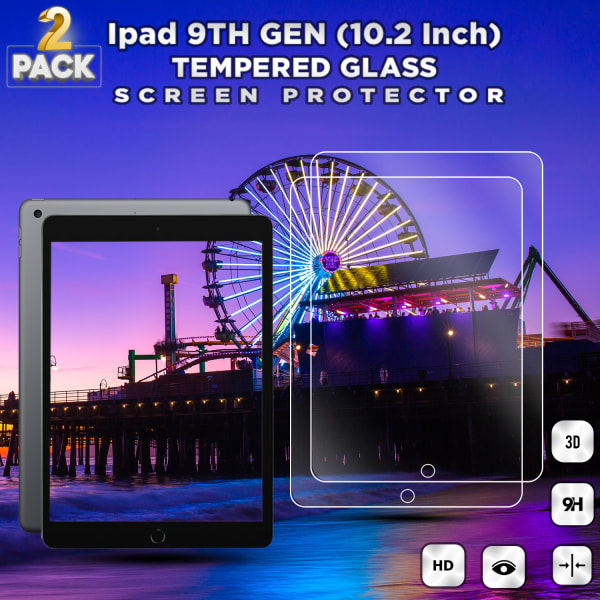 2-Pack Apple Ipad 9TH GEN (10.2 Inch) - Härdat Glas 9H - Super Kvalitet Skärmskydd