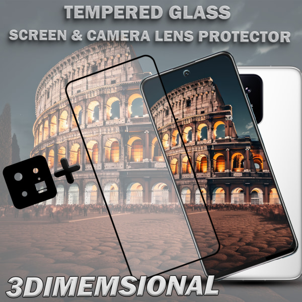 1-Pack XIAOMI 13 Skärmskydd & 1-Pack linsskydd - Härdat Glas 9H - Super kvalitet 3D