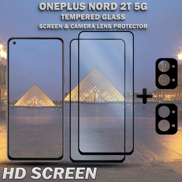 2-Pack ONEPLUS NORD 2T 5G Skärmskydd & 2-Pack linsskydd - Härdat Glas 9H - Super kvalitet 3D