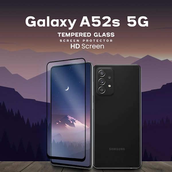 1-Pack SAMSUNG GALAXY A52S Skærmbeskyttelse - Hærdet Glas 9H - Super kvalitet 3D