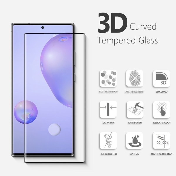 Samsung NOTE 20 härdat glas 3D Top Kvalitet skärmskydd- Svart
