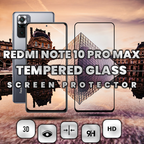 Xiaomi Redmi Note 10 Pro Max - Härdat Glas 9H - Super kvalitet 3D