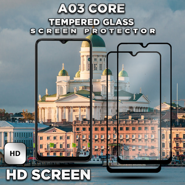 2-Pack SAMSUNG GALAXY A03 CORE Skærmbeskyttelse - Hærdet Glas 9H - Super kvalitet 3D