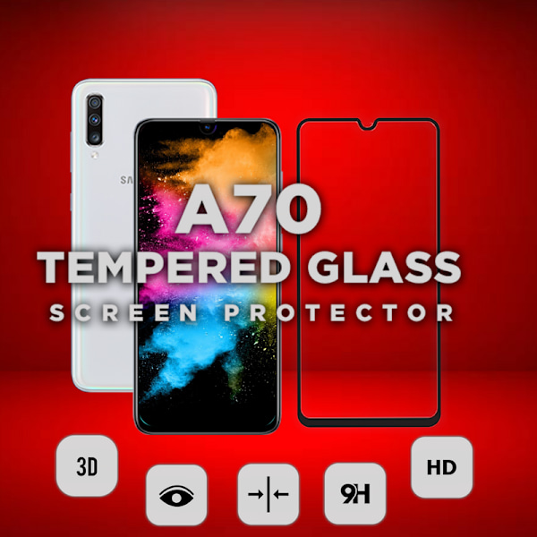 1-Pack SAMSUNG GALAXY A70 Skærmbeskyttelse - Hærdet Glas 9H - Super kvalitet 3D