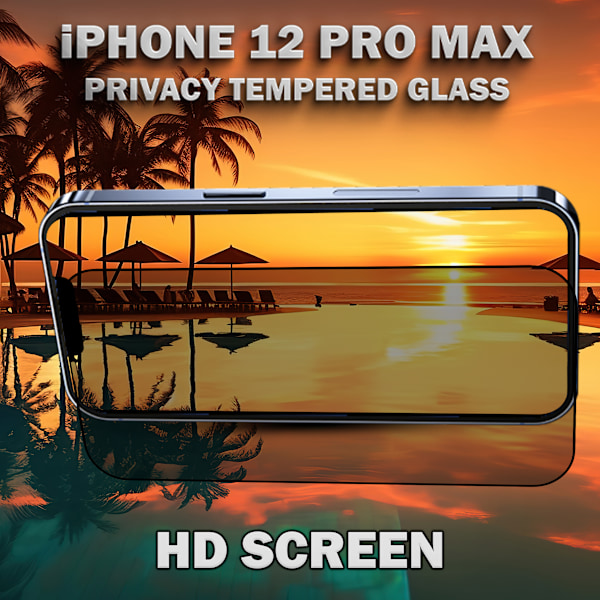 1-Pack Privacy Skärmskydd For iPhone 12 Pro Max - Härdat Glas 9H - Super Kvalitet 3D