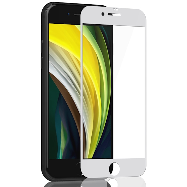 1-Pack Iphone SE (2020-2022) White Skärmskydd - Härdat Glas 9H - Super kvalitet 3D