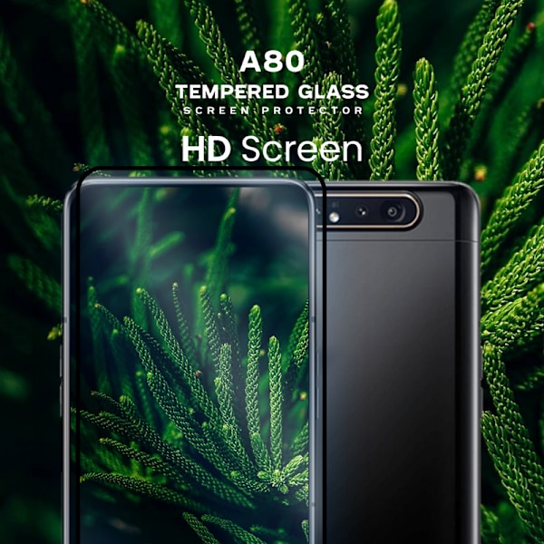 Samsung Galaxy A80 - Härdat glas 9H-Super kvalitet 3D Skärmskydd