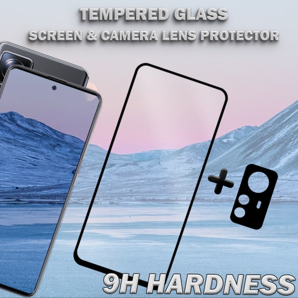1-Pack XIAOMI 12T Skärmskydd & 1-Pack linsskydd - Härdat Glas 9H - Super kvalitet 3D