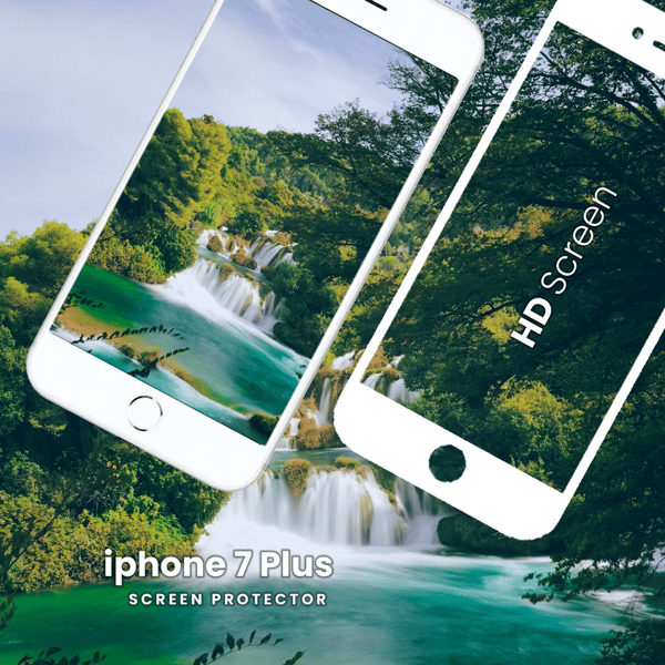 iPhone 7 Plus Vit - Härdat Glas 9H - Super Kvalitet 3D