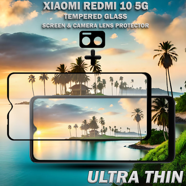 Xiaomi Redmi 10 5G & 1-Pack linsskydd - Härdat Glas 9H - Super kvalitet 3D