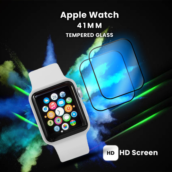 2-Pack Apple Watch 41mm – Härdat glas 9H – Super kvalitet 3D
