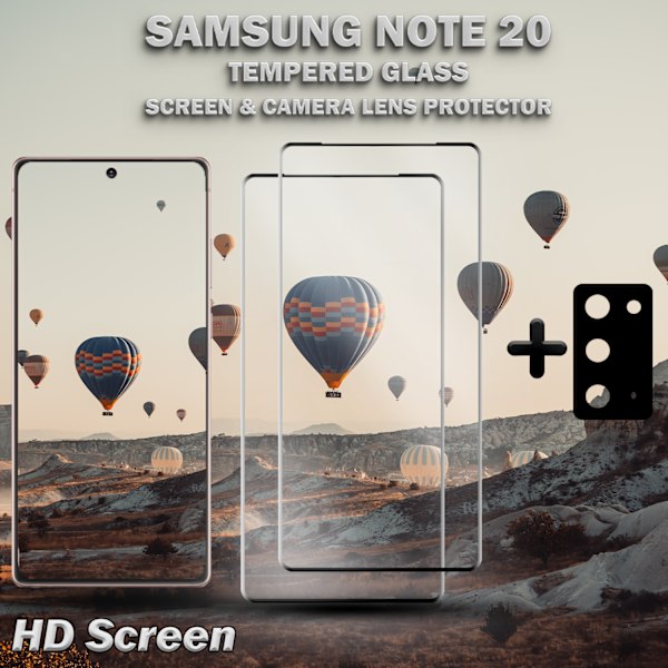 2-Pack SAMSUNG NOTE 20 Skærmbeskyttelse & 1-Pack linsebeskyttelse - Hærdet Glas 9H - Super kvalitet 3D