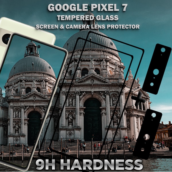 2-Pack Google Pixel 7 Skärmskydd & 2-Pack linsskydd - Härdat Glas 9H - Super kvalitet 3D