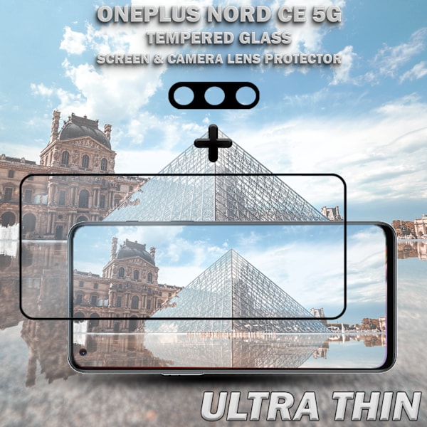 1-Pack ONEPLUS NORD CE Skærmbeskyttelse & 1-Pack linsebeskyttelse - Hærdet Glas 9H - Super kvalitet 3D