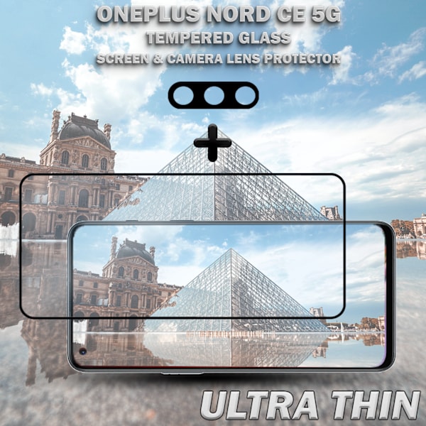 OnePlus Nord CE 5G & 1-Pack linsskydd - Härdat Glas 9H - Super kvalitet 3D