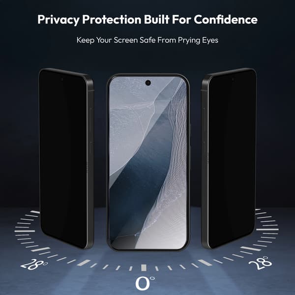 2-Pack Google Pixel 11 Pro Privacy Skärmskydd & 2-Pack linsskydd - Härdat Glas 9H - Super kvalitet 3D