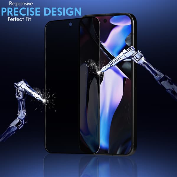 2-Pack Google Pixel 9 Pro Privacy Skärmskydd & 1-Pack linsskydd - Härdat Glas 9H - Super kvalitet 3D