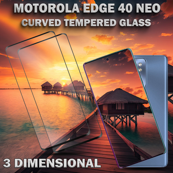 2-Pack Motorola Edge 40 NEO - Härdat Glas 9H - Super kvalitet 3D Skärmskydd