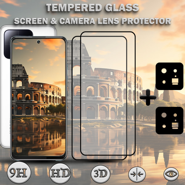 2-Pack XIAOMI 13 5G Skärmskydd & 2-Pack linsskydd - Härdat Glas 9H - Super kvalitet 3D