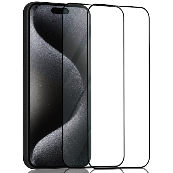 2-Pack ‏‏Iphone 15 Pro Skärmskydd - Härdat Glas 9H - Super kvalitet 3D