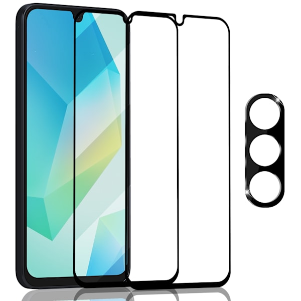 2-Pack Samsung A26 Näytönsuoja & 1-Pack linssinsuoja - Karkaistu Lasi 9H - Super laatu 3D