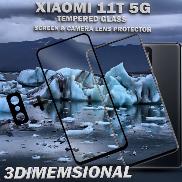 1-Pack Xiaomi 11T 5G Skärmskydd & 1-Pack linsskydd - Härdat Glas 9H - Super kvalitet 3D