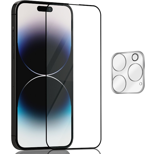 1-Pack Iphone 14 Pro Max Skärmskydd & 1-Pack linsskydd - Härdat Glas 9H - Super kvalitet 3D