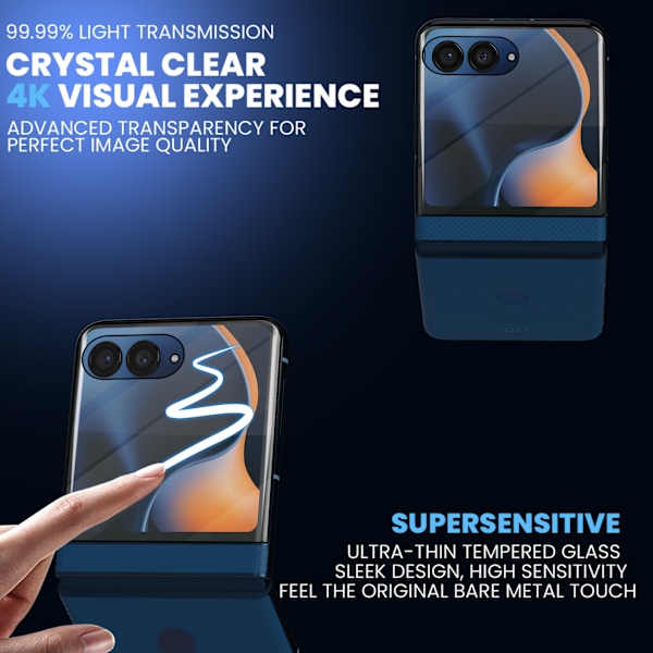 2-Pack Motorola Razr 60 (2025) Skärmskydd - Härdat Glas 9H - Super kvalitet 3D