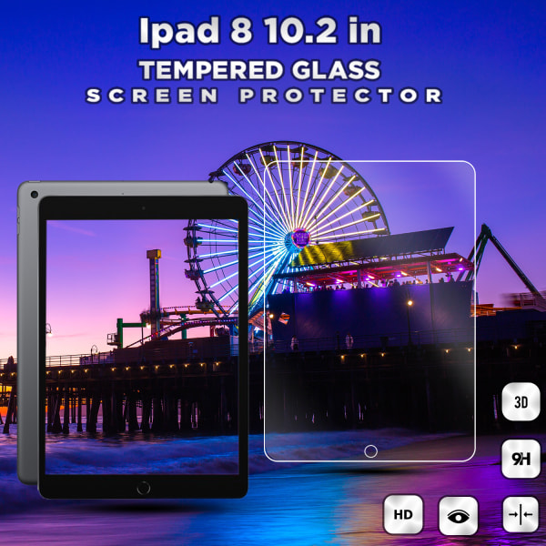 Apple Ipad 8 (10.2 Inch) - Härdat Glas 9H - Super Kvalitet Skärmskydd