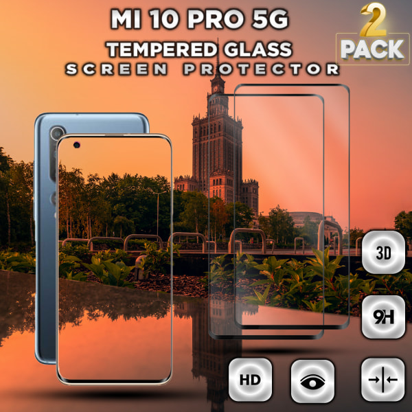 2-Pack XIAOMI MI 10 PRO Skærmbeskyttelse - Hærdet Glas 9H - Super kvalitet 3D