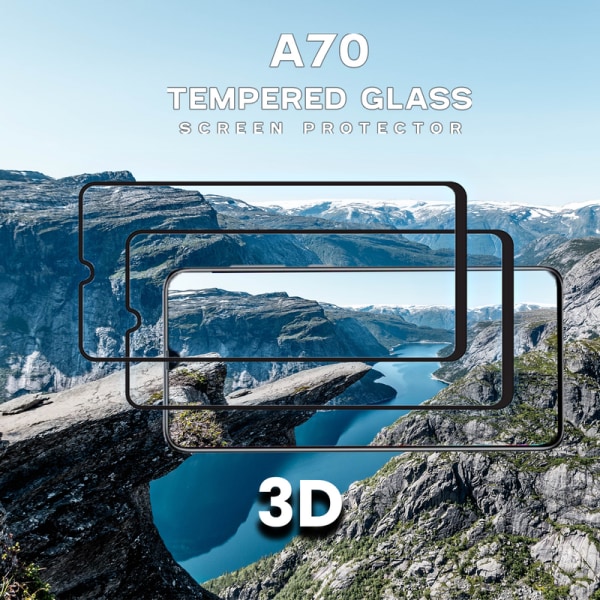 2 Pack Samsung Galaxy A70 - Härdat Glas 9H - Super Kvalitet 3D