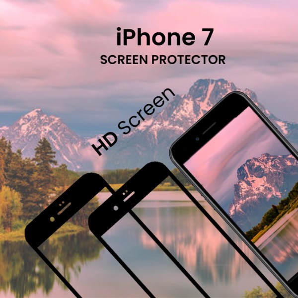 2 Pack iPhone 7 Svart - Härdat Glas 9H - Super Kvalitet 3D