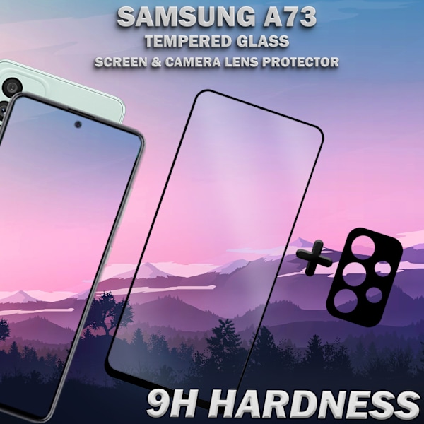 Samsung A73 & 1-Pack linsskydd - Härdat Glas 9H - Super kvalitet 3D