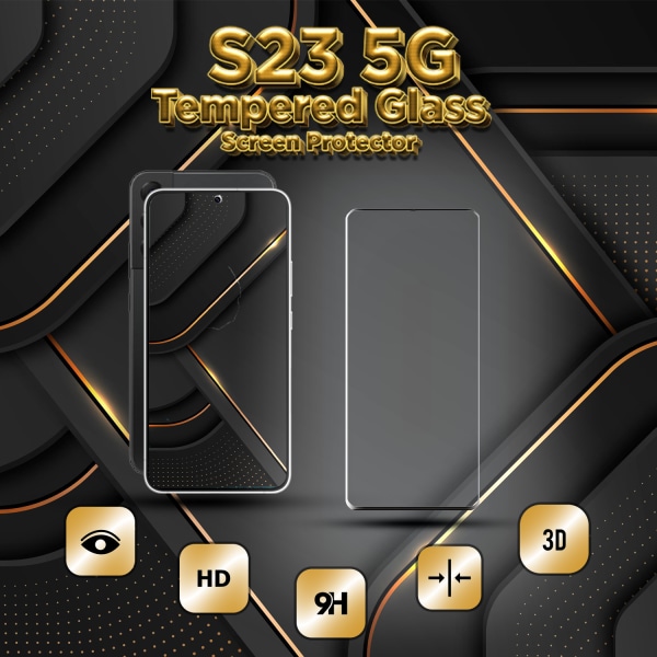 Samsung S23 (5G) - 9H Härdat Glass - 3D Super Kvalitet Skärmskydd