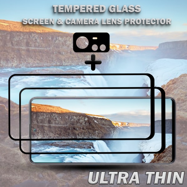 2-Pack XIAOMI 12T Skärmskydd & 1-Pack linsskydd - Härdat Glas 9H - Super kvalitet 3D
