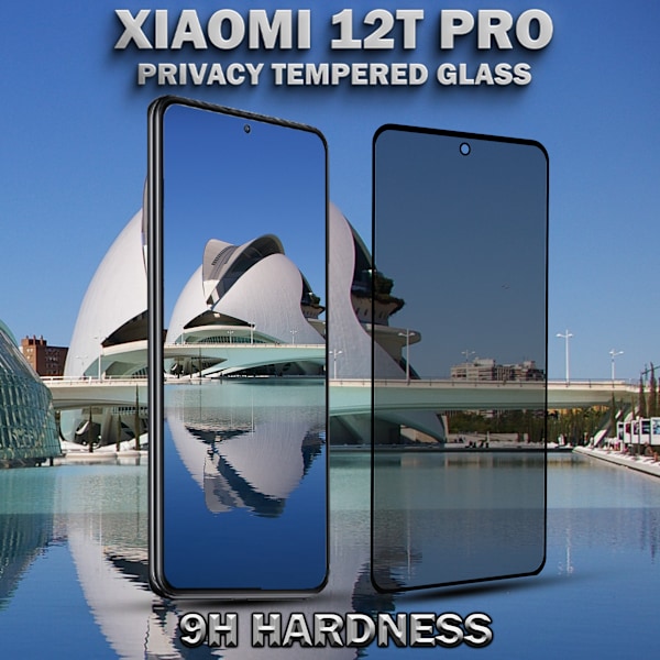 1-Pack Privacy Skärmskydd For Xiaomi 12T Pro - Härdat Glas 9H - Super Kvalitet 3D