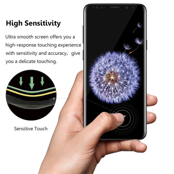 Samsung S9 plus 3D rundat härdat glasfodral