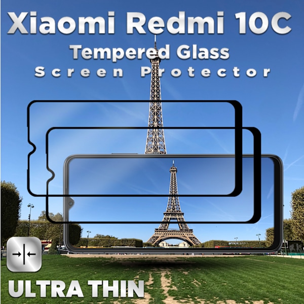 2-Pack Xiaomi Redmi 10C - Härdat Glas 9H - Super kvalitet 3D Skärmskydd